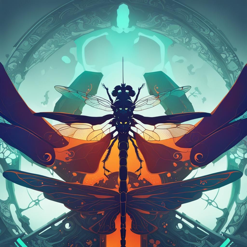 This symbol is a dragonfly combined with a skull.  It is qui...