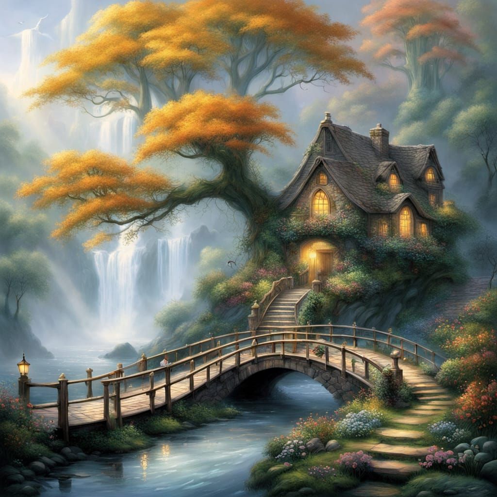 A dream in which an architect and a narrator decided to join forces. A floating island with golden trees, wooden houses, and a path like a l...