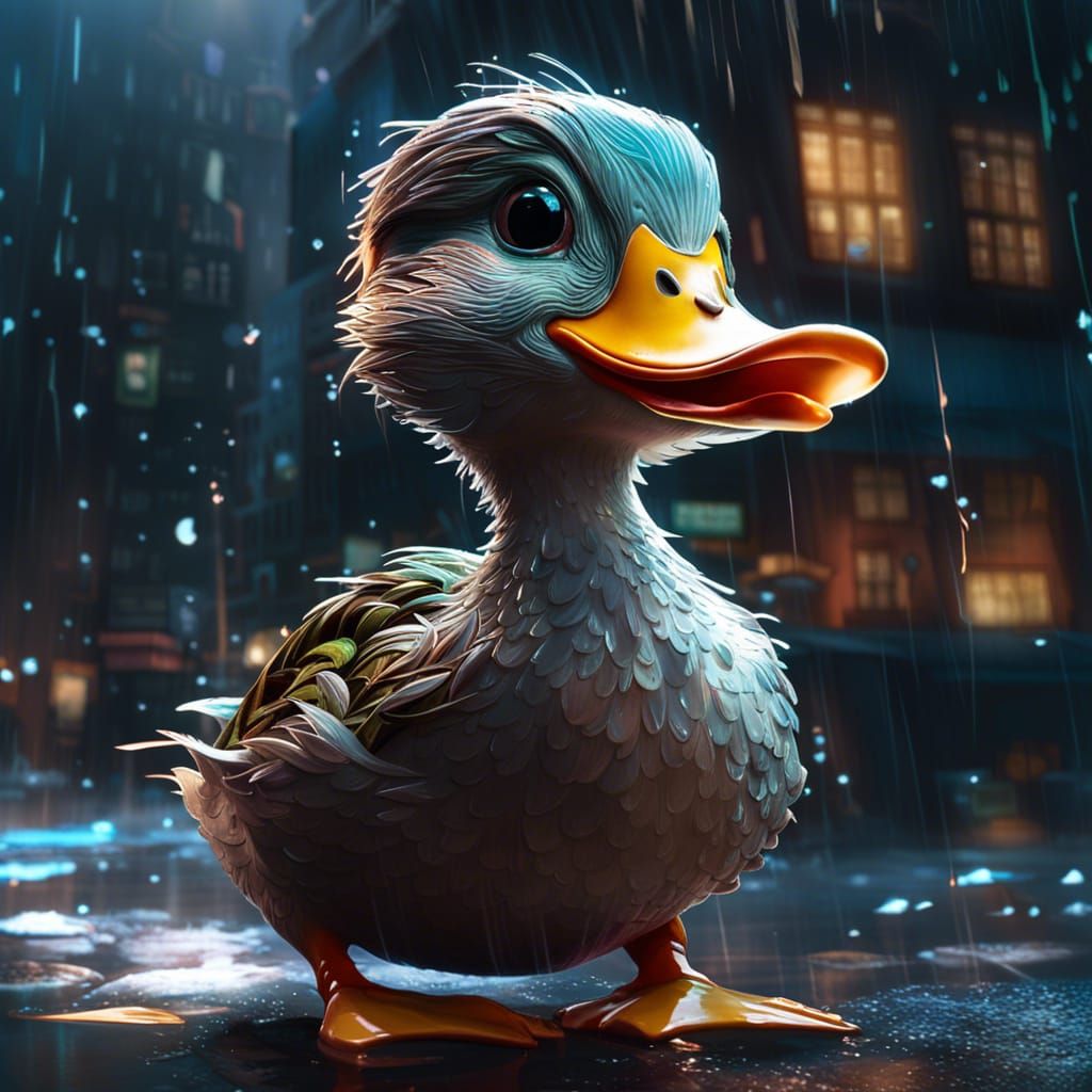 duck in the rain