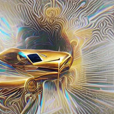 Golden Electric Tesla 8k
