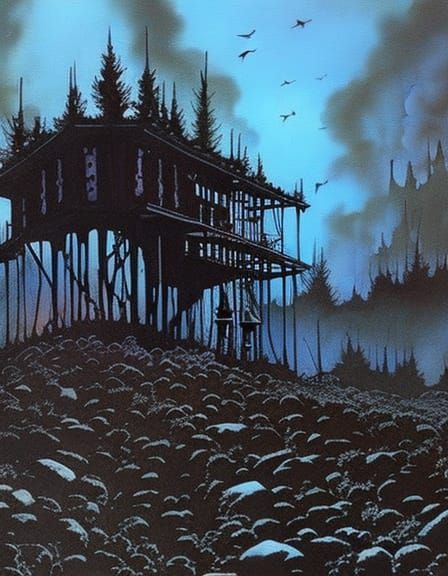 "Heartbreak Hotel" eerie ultra-detailed matte painting deep ...
