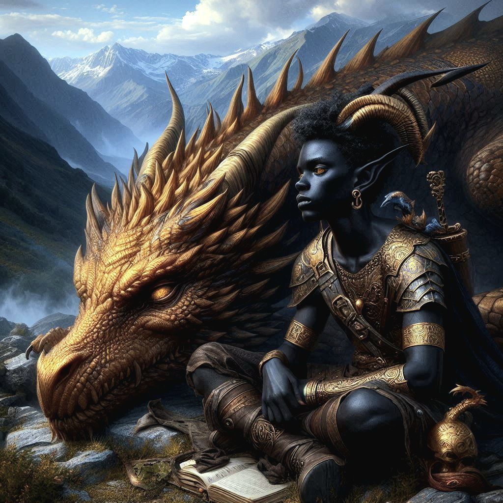 Golden dragon + teifling