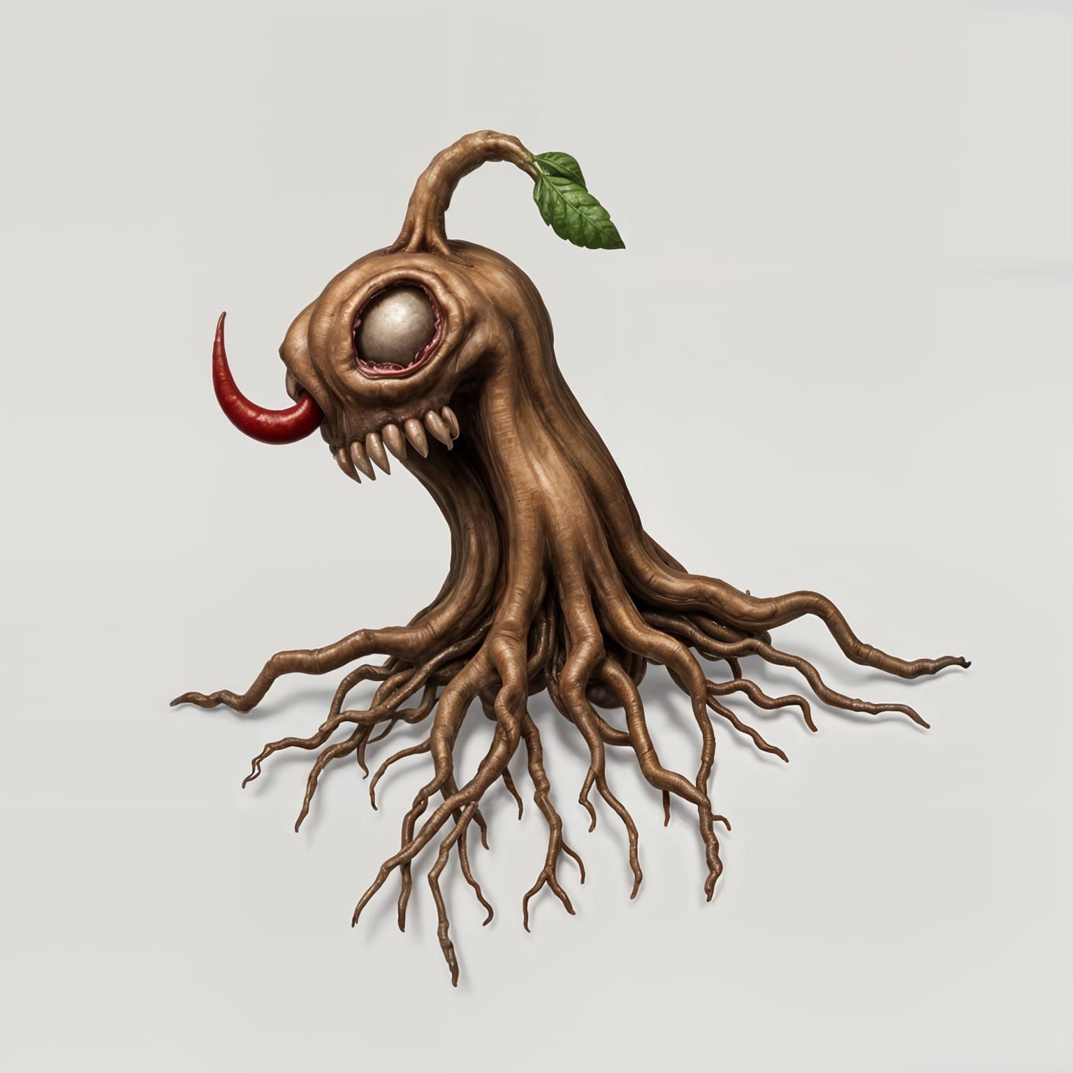 evil bean with grass growing out of it with grass