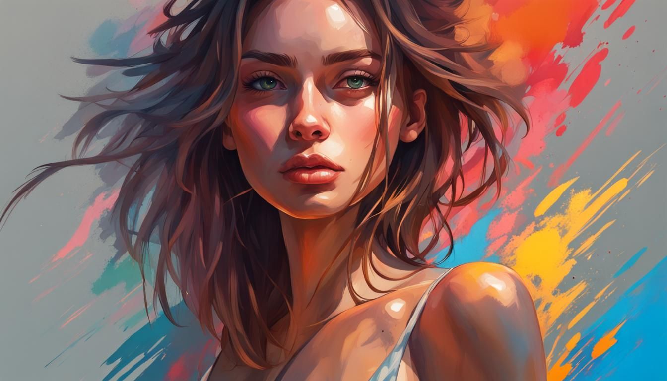 very beautiful girl with big chest in sight - AI Generated Artwork -  NightCafe Creator