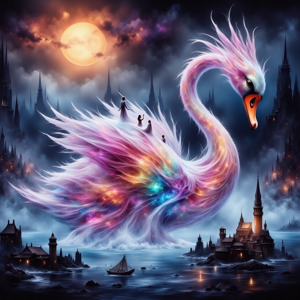 Mystical swan.  by @KiwiJellyBean