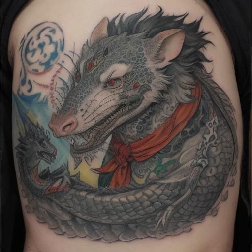Brave rat with dragon head tattoo
Tattooed rat by Rubens, Eg...