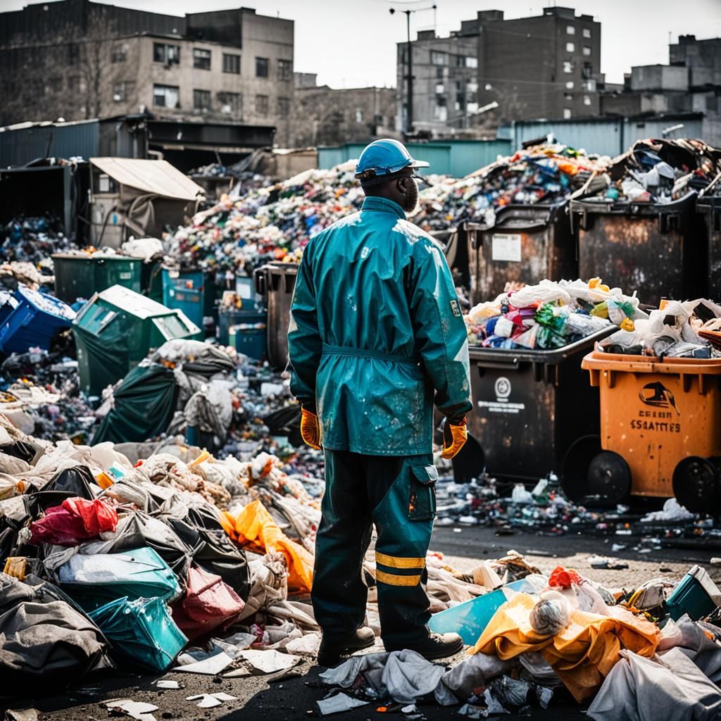 sanitation worker at the city dump.   by @BBelle