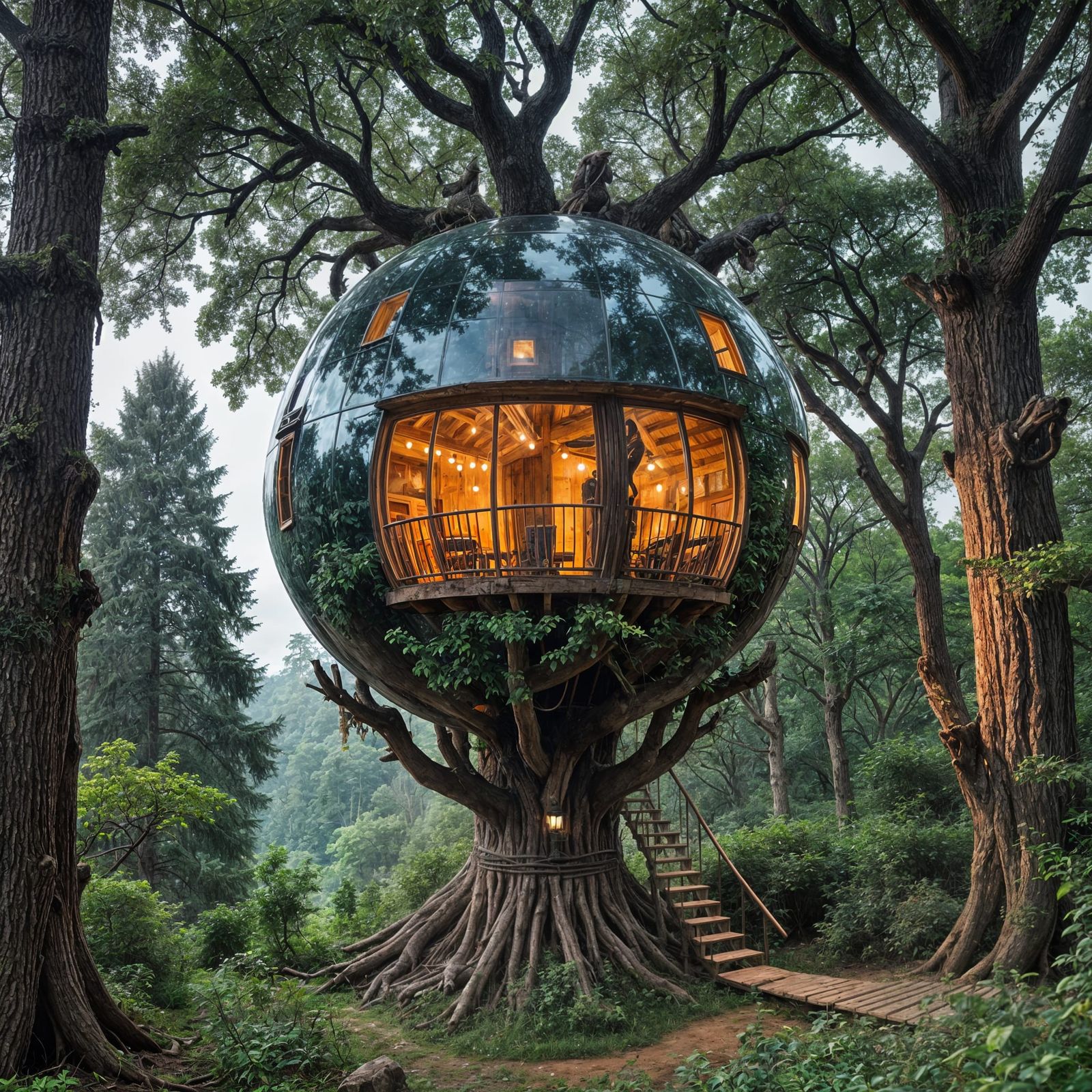 The Forrest King DEMON living in a globe treehouse  by @KEITH