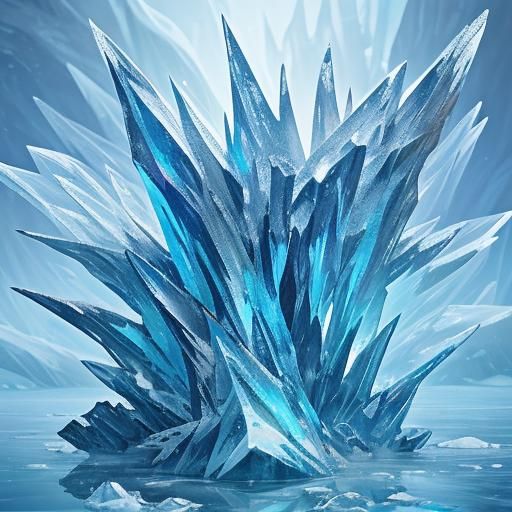 Mesmerizing Ice Shard in Crystal Water