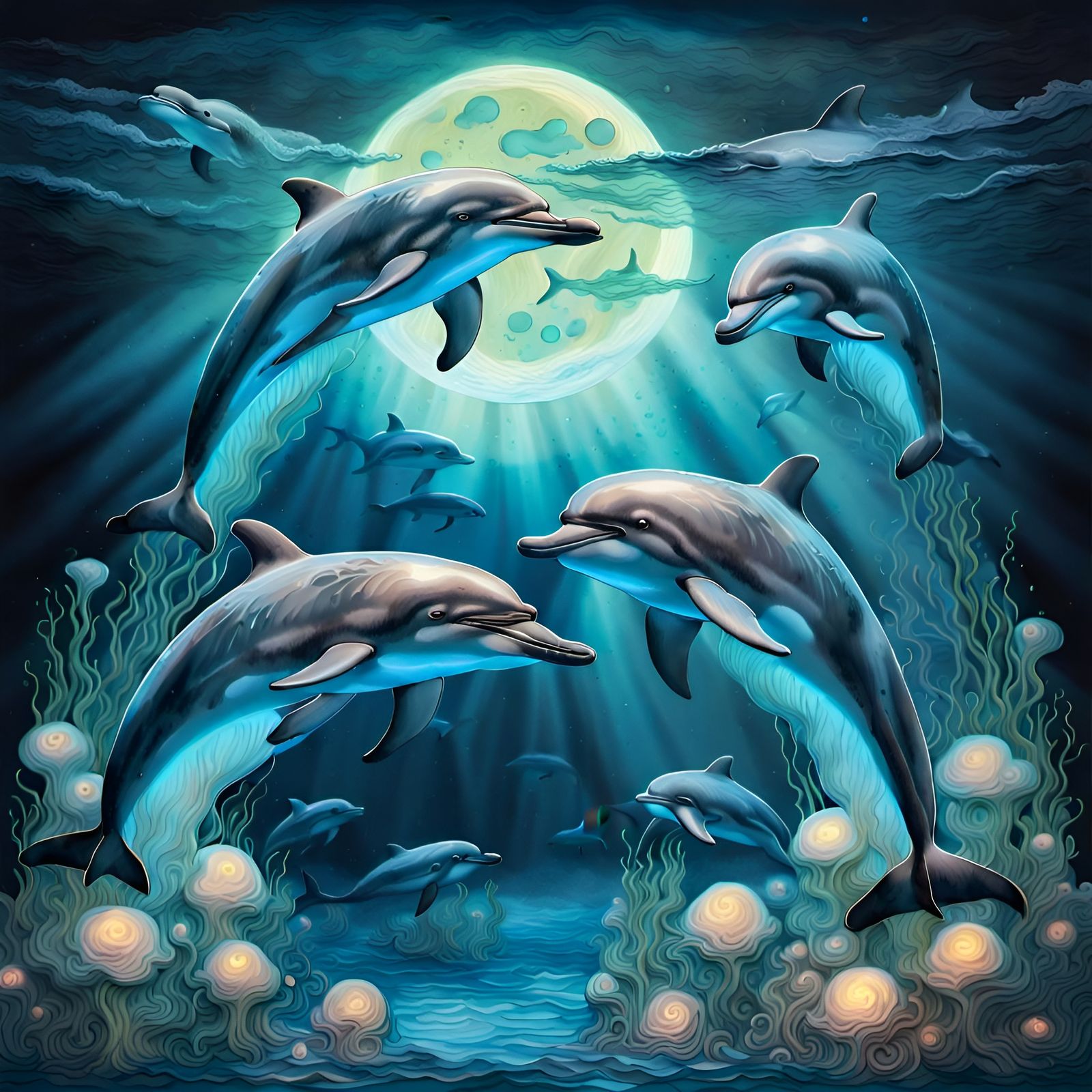 Dolphins - AI Generated Artwork - NightCafe Creator