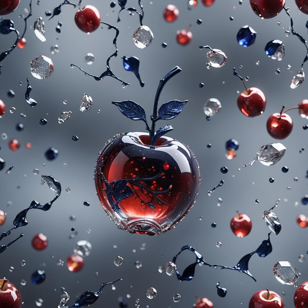 (One:1.5)beautiful crystal apple , intricately crafted, stai...
