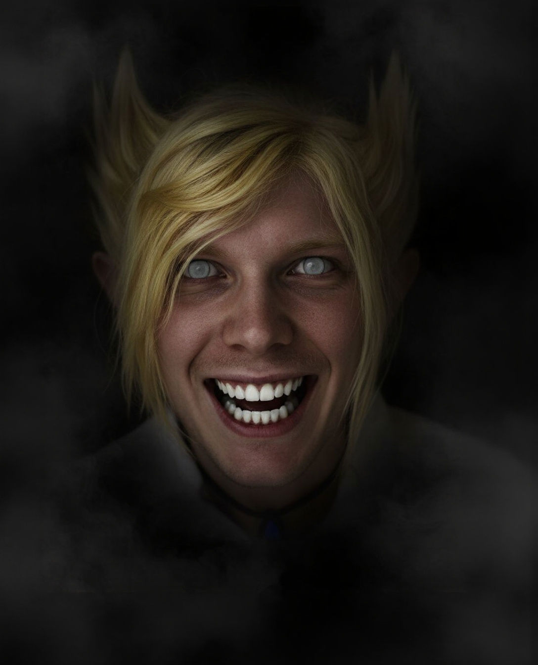 Scarily accurate realistic subtle uncanny version of volo from pokemon legends arceus looking directly at you that I jus...