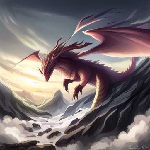 Cliffard the big red Dragon - AI Generated Artwork - NightCafe Creator