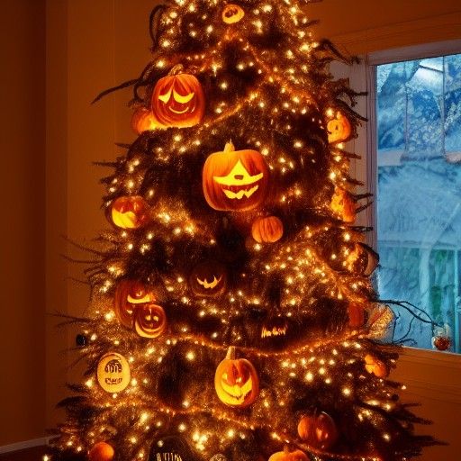 a Halloween Christmas tree