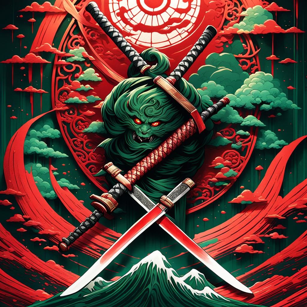 Katana Display in Traditional Japanese Setting