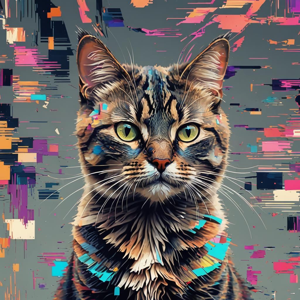 Glitch Art Cat