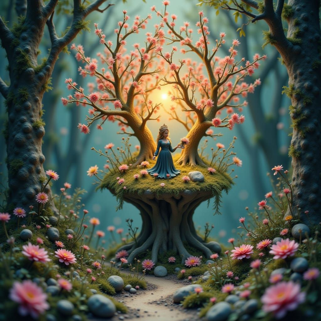 <lora:Diorama:1.0> a mesmerizing surreal masterpiece depicting beautiful magic and wonder, inspired by the brothers quay and Dorothea tannin...