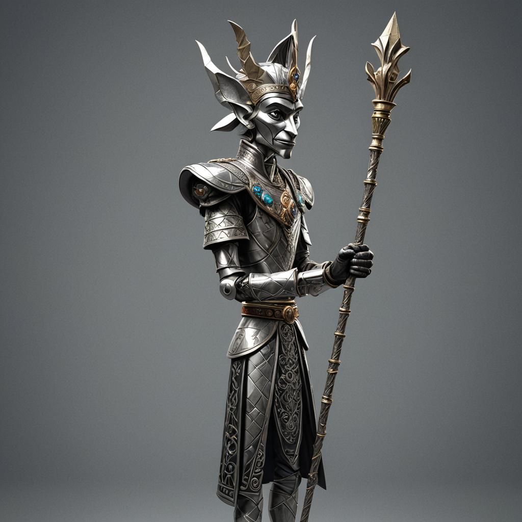 the diplomat with silver-tipped ceremonial staff