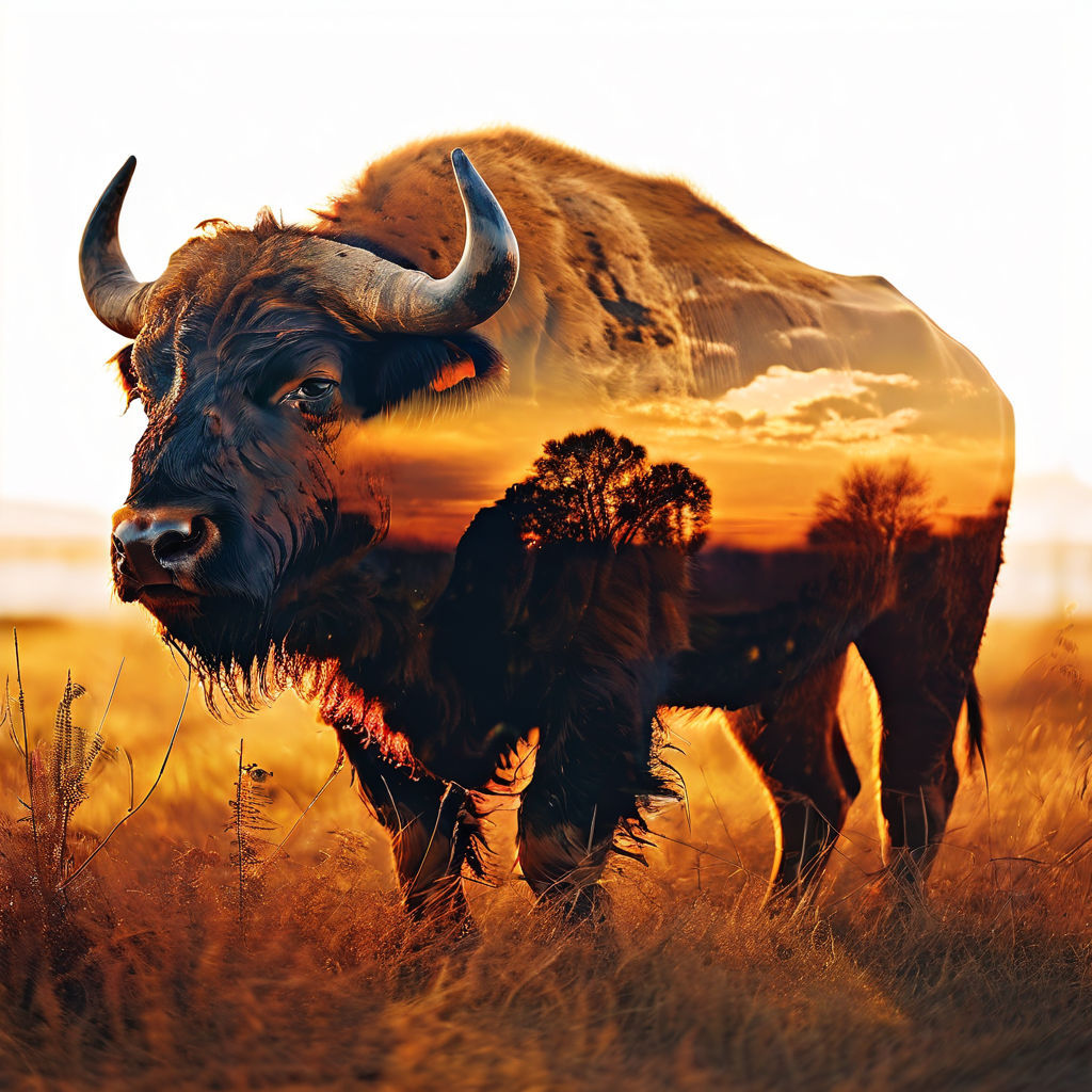 A buffalo on the prairie