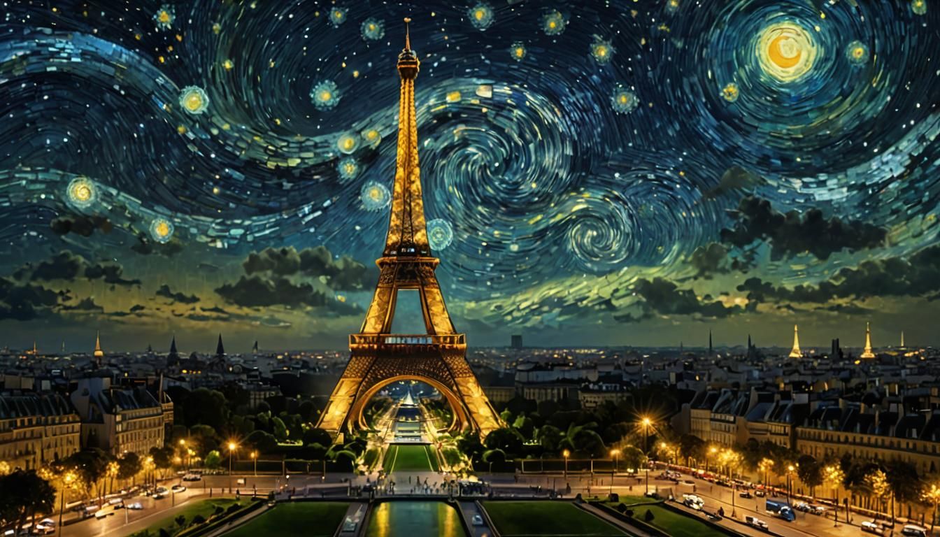 Eiffel Tower in the style of Van Gogh!  by @Pauly G
