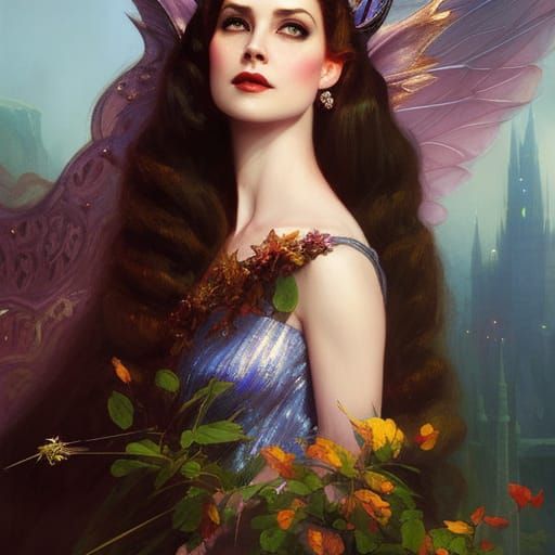 Fairy Queen Lurline Portrait in Ethereal Art Style