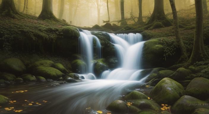 Cascadous Waterfall in the Woods