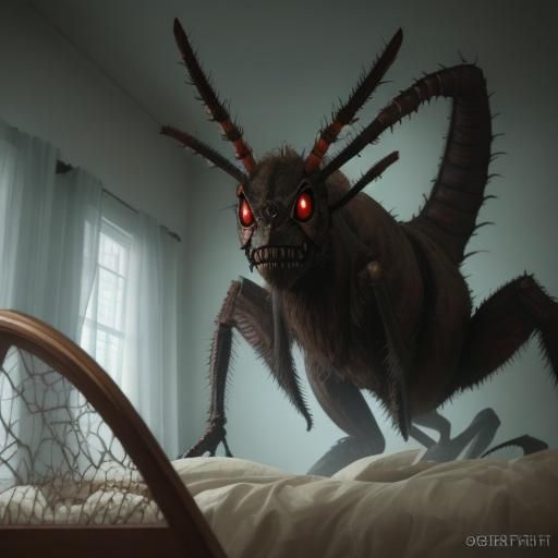 Absolutely horrifying nightmarish 
humanoid creature evil co...