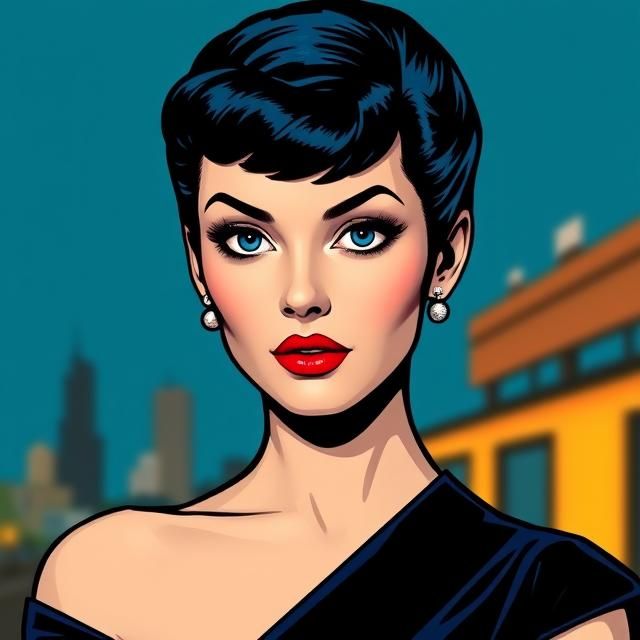 PORTRAIT OF AUDREY HEPBURN DRESSED IN A NAVY-BLUE EVENING DR...