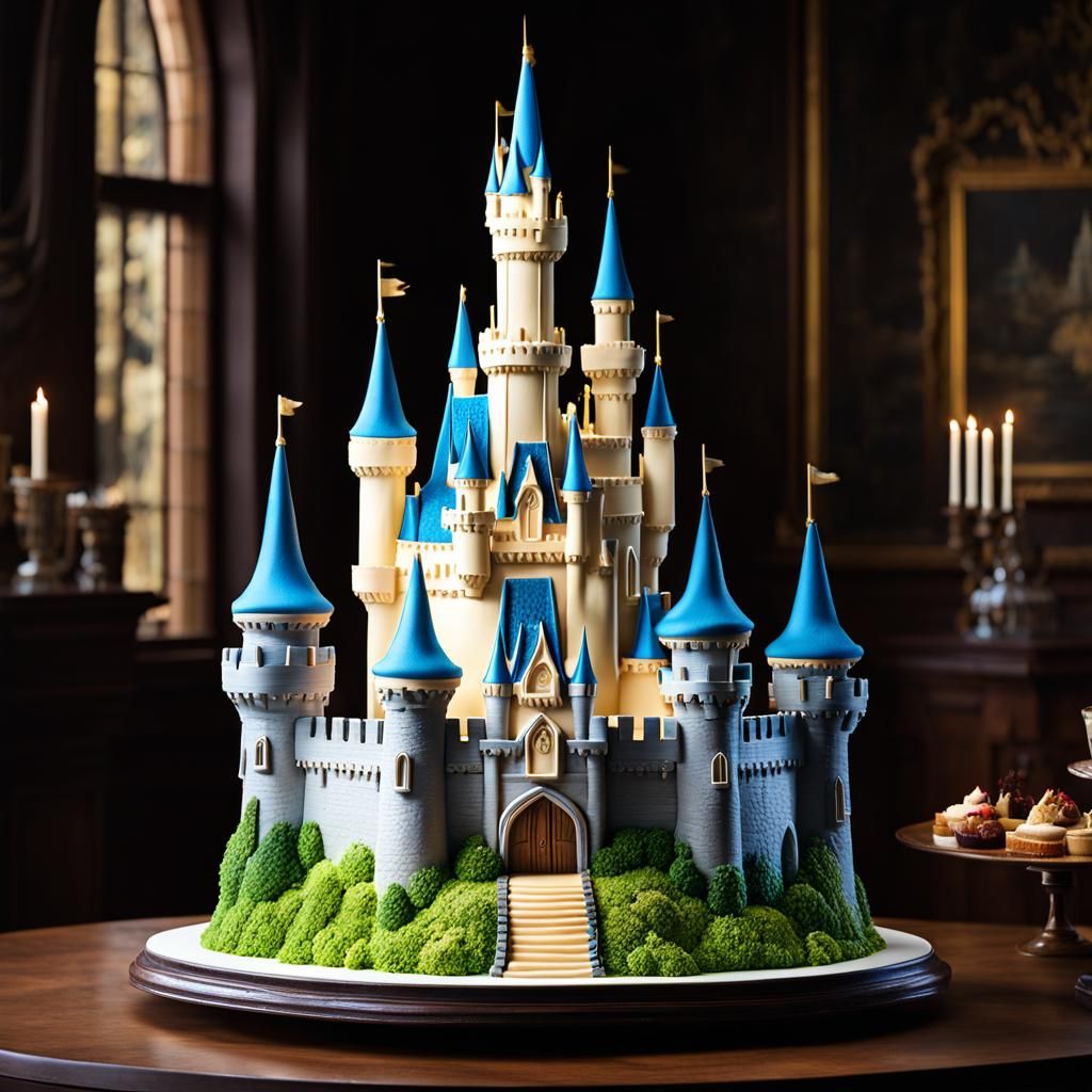 Disney Castle Cake - AI Generated Artwork - NightCafe Creator