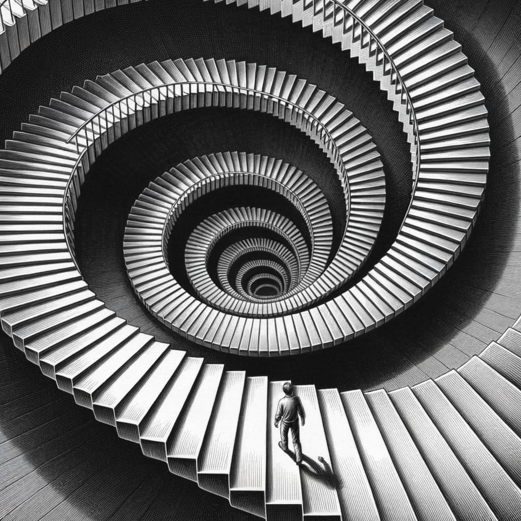 Vertigo M.C. Escher style  by @Selenia Darkangel