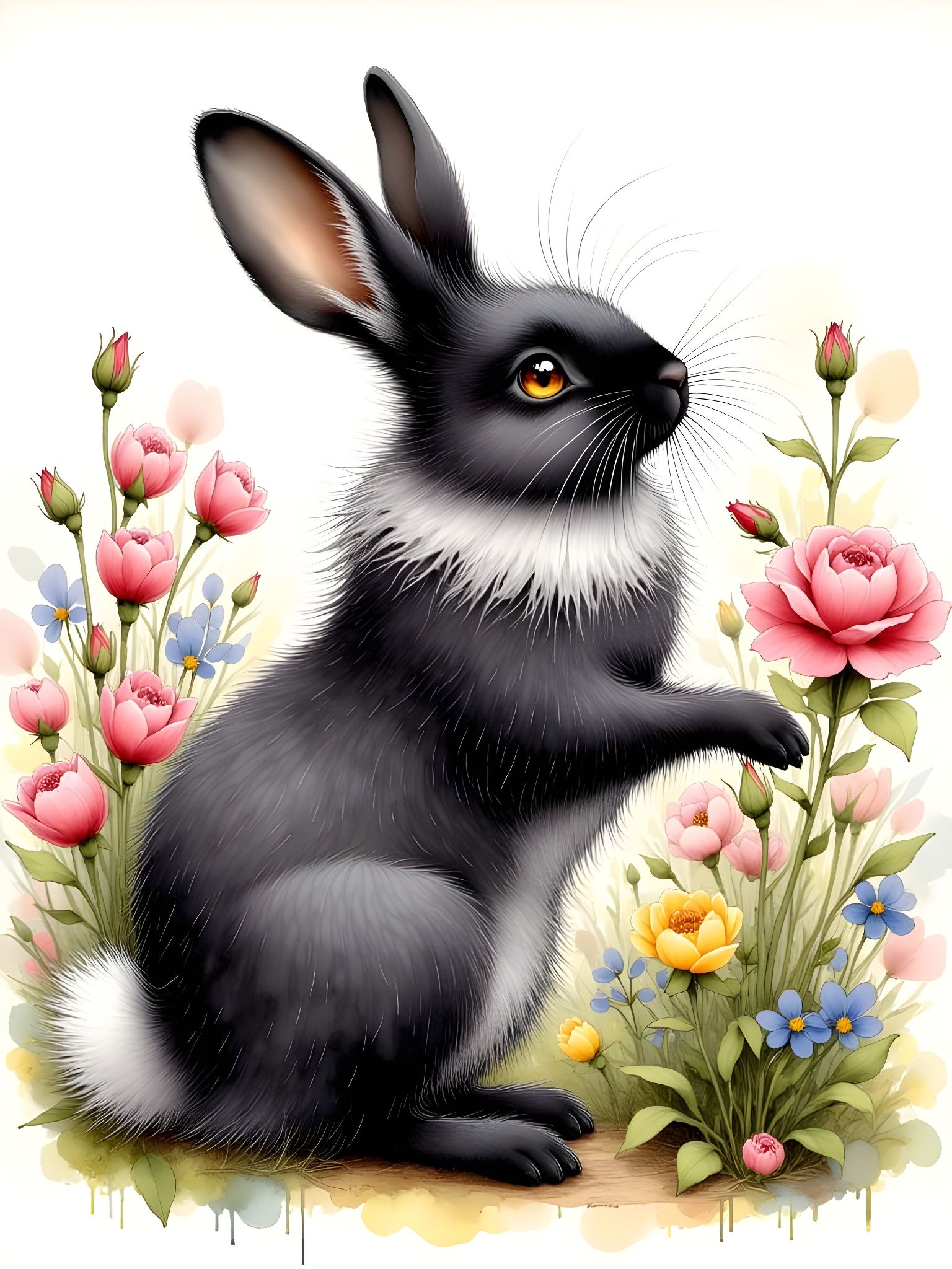 Lovely Lola the Lionhead Bunny and Blooms  by @Gary Murakami