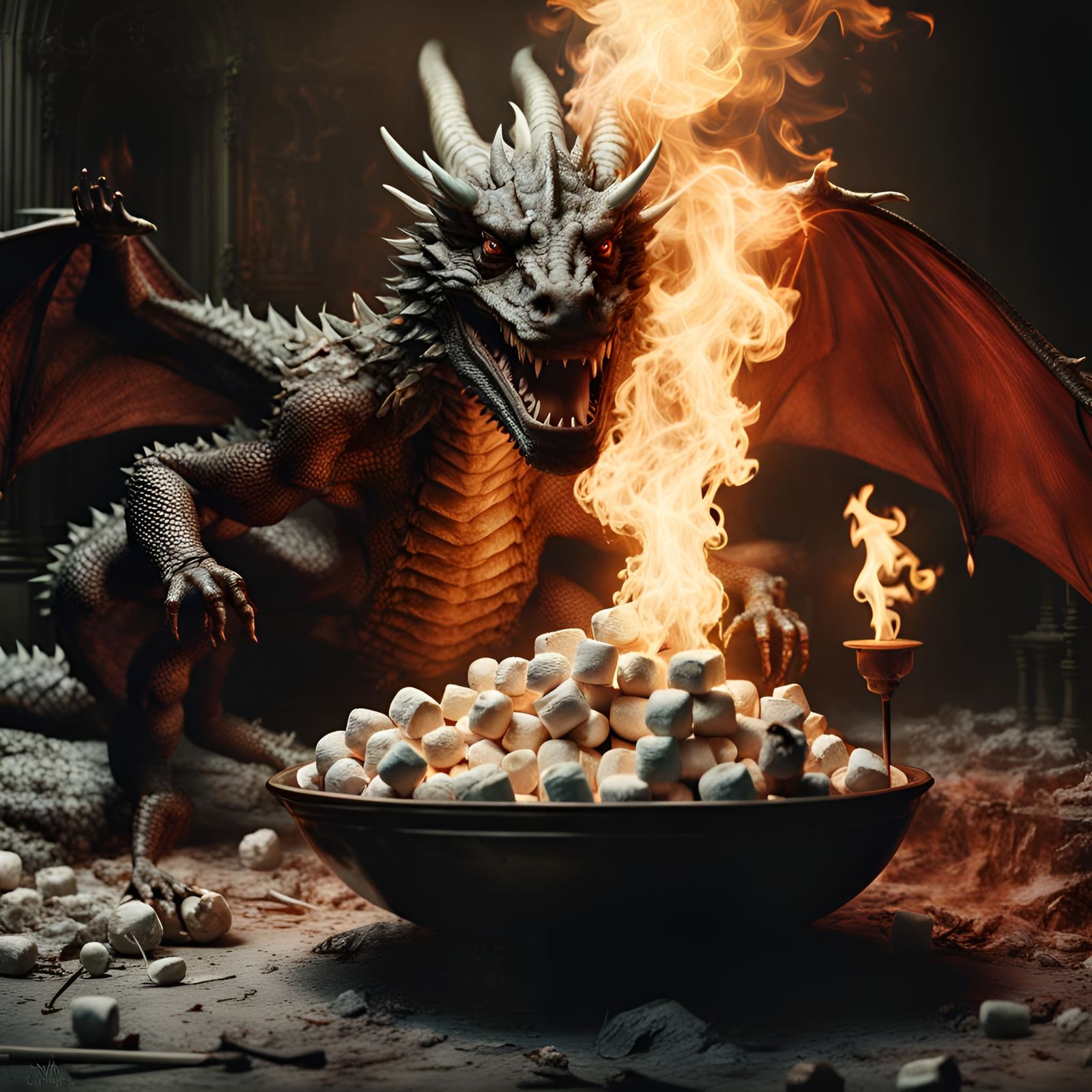 Nicely roasted marshmallow AI Generated Artwork NightCafe Creator