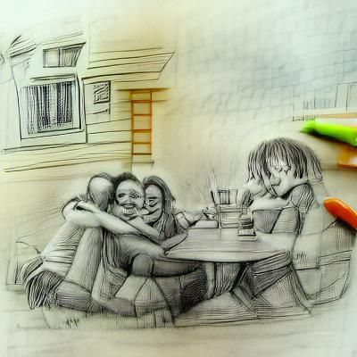 Spending time with friends in happiness