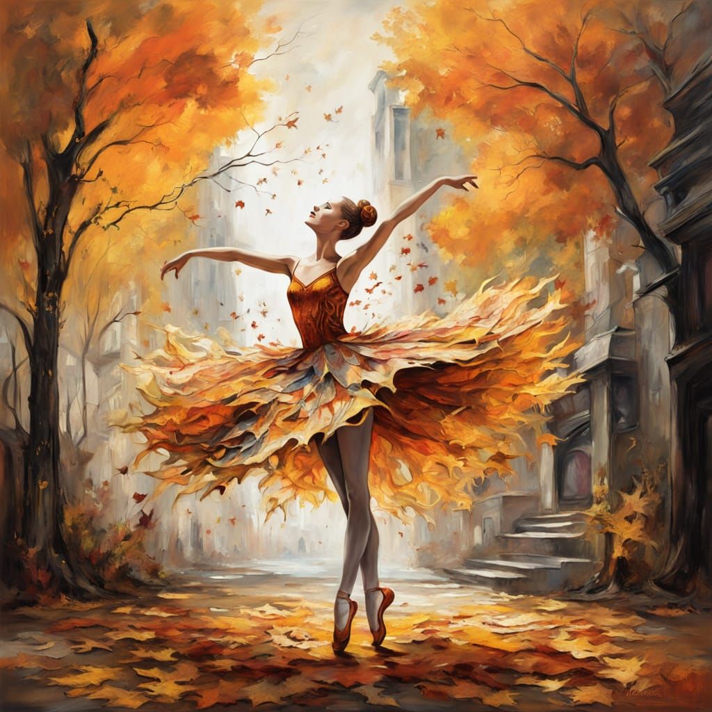 The ballerina dancing in the middle of the street