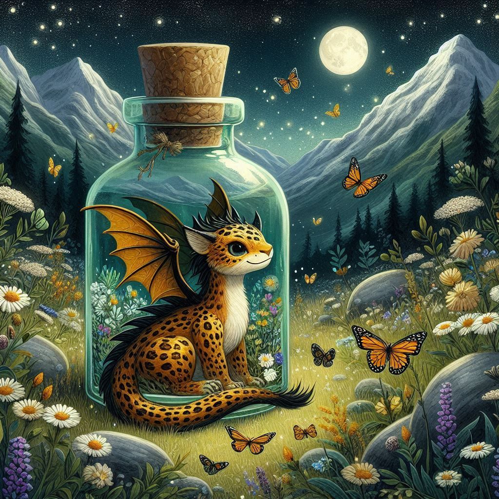 Pequeño Dragón Atrapado en Bote de Cristal 🔮