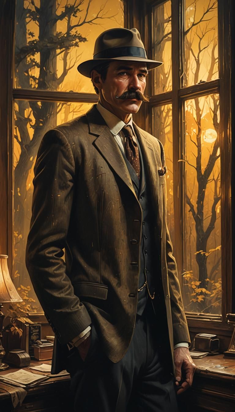 Mysterious Man in Suit: Atmospheric Matte Painting