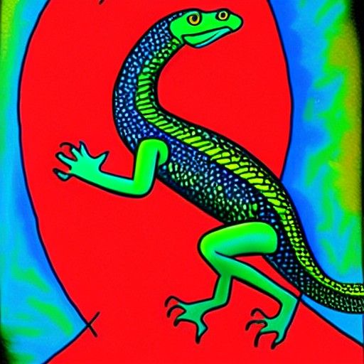 Reptilian God King Masterpiece Painting