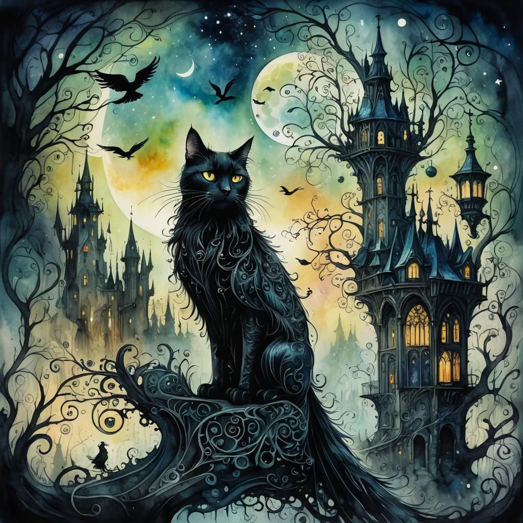 Cat of Shadows  by @somniamea