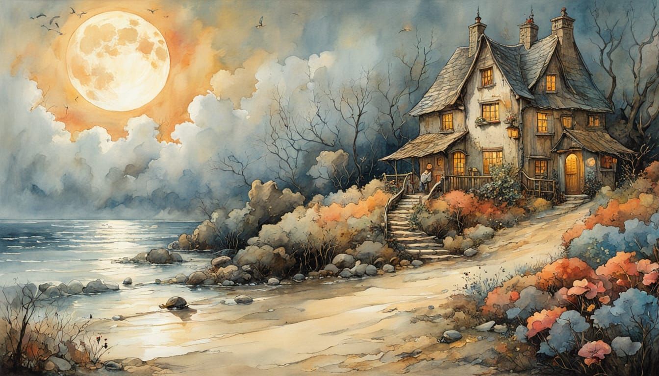 Coral Reef Dreamscape in Storybook Illustration Style