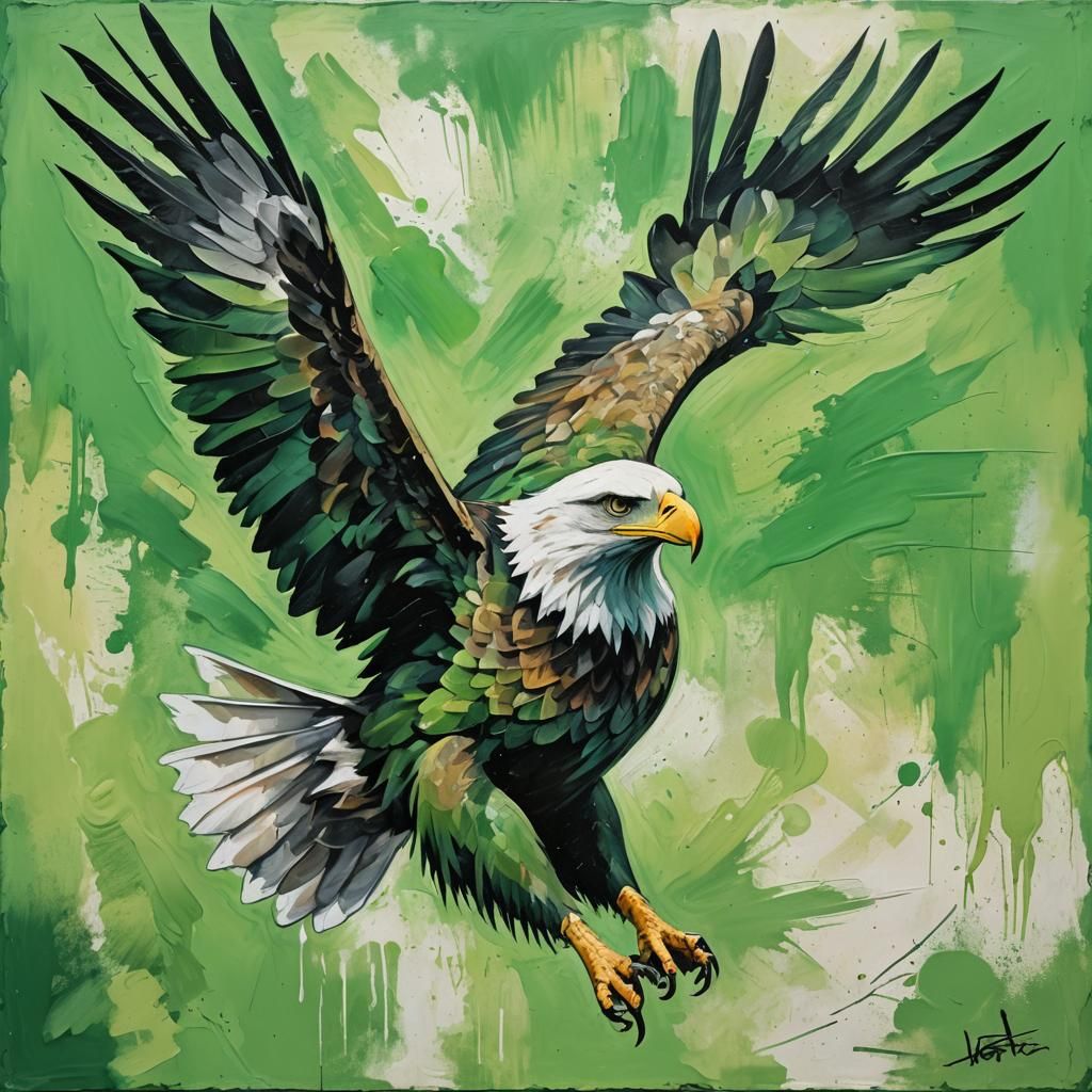 A flying eagle