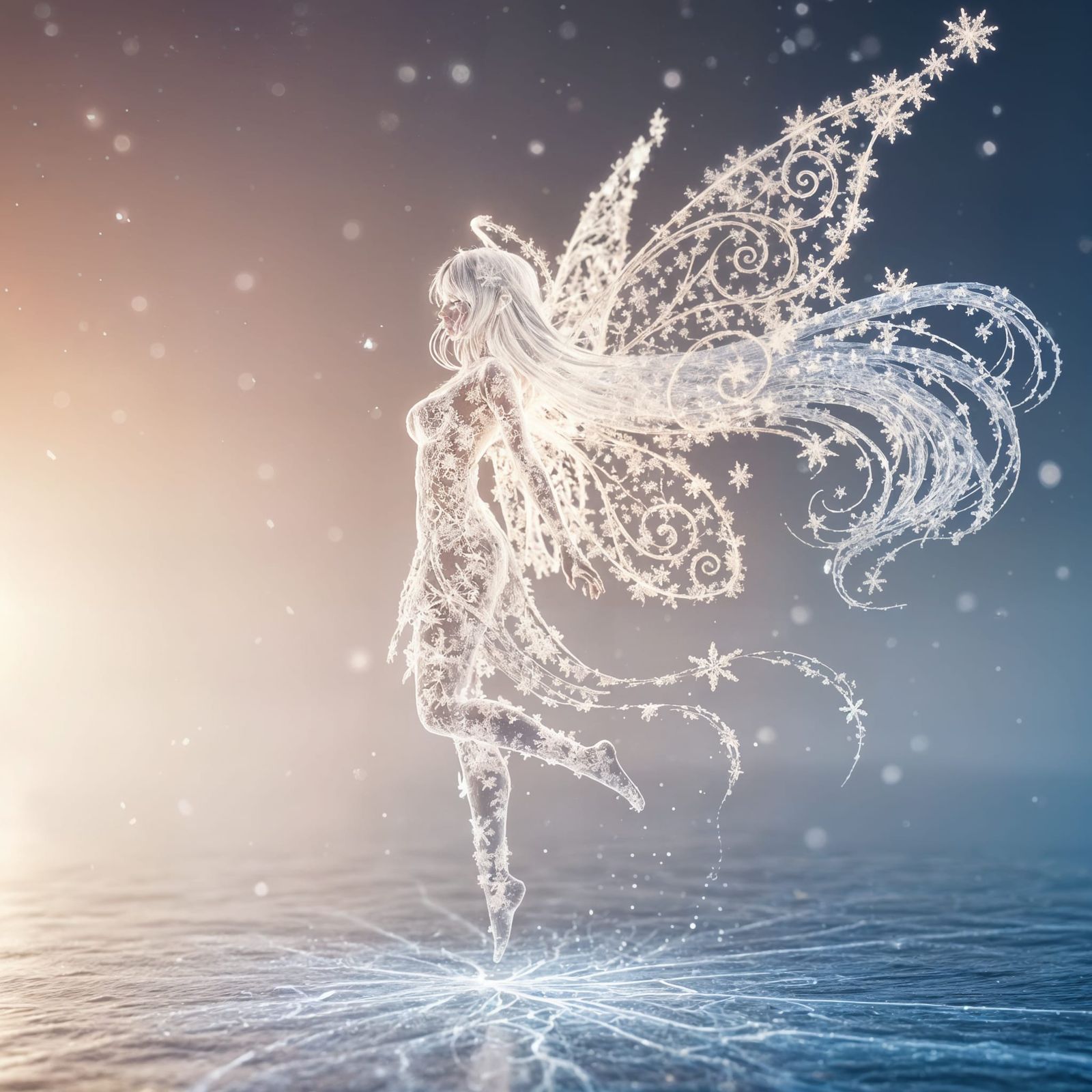 snowflakes fairy  by @CrystalAnimal