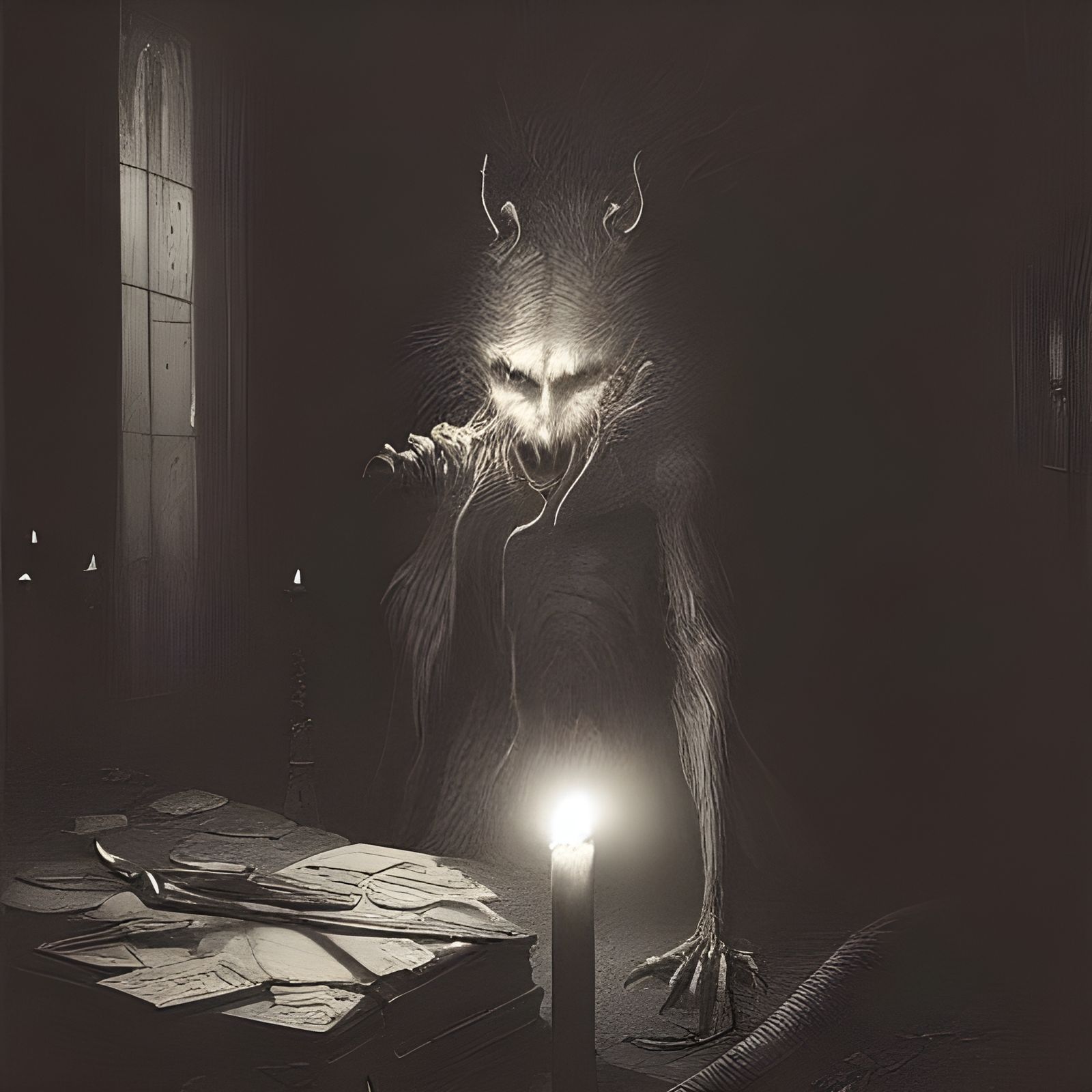 Demonic rat in a dark room - AI Generated Artwork - NightCafe Creator