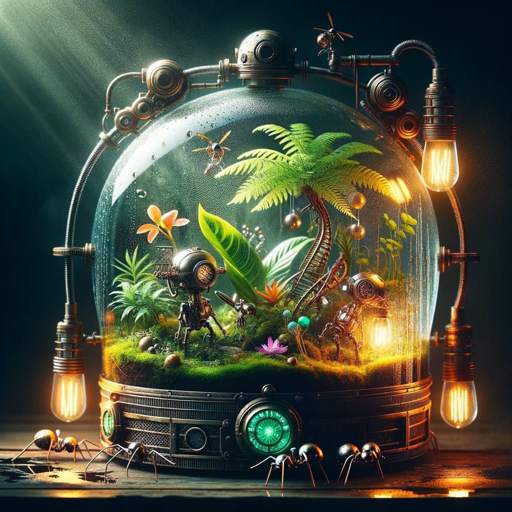 Steampunk terrarium