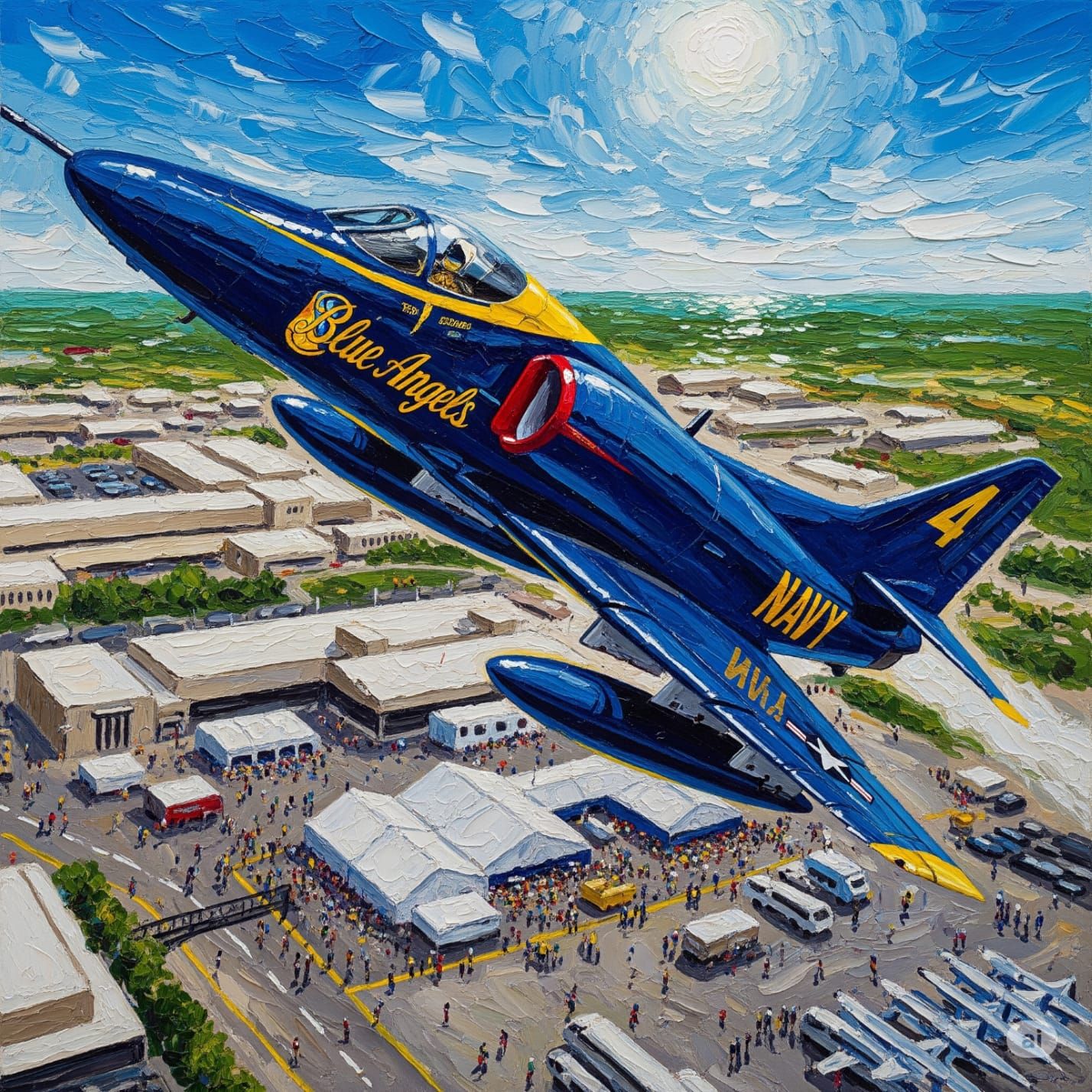 A-4F Skyhawk, Blue Angel #4, over Airshow
