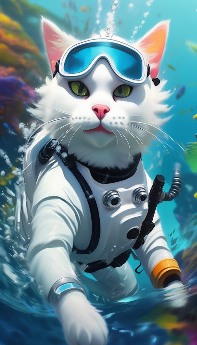 scuba cat  by @Icebreaker 