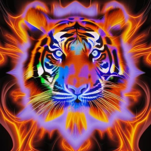 Plasma ion tiger - AI Generated Artwork - NightCafe Creator