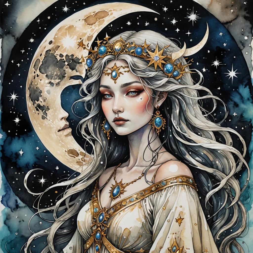 Moon Priestess - AI Generated Artwork - NightCafe Creator