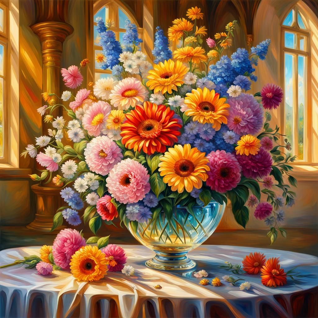 Impressionist Flower Vase Still Life - AI Generated Artwork - NightCafe ...