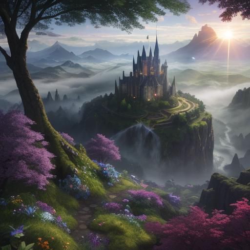 Magical Kingdom: Panoramic Fantasy Landscape in 8k