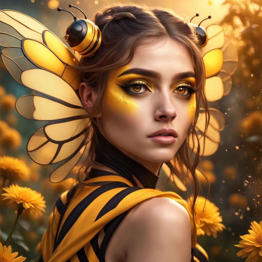 Bumblebee Goddess - AI Generated Artwork - NightCafe Creator